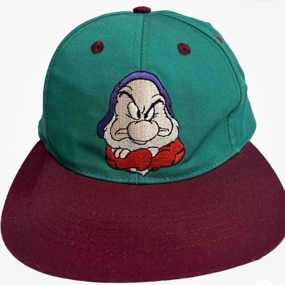 Disney Other - Disney Grumpy Character Hat in Green and Maroon
